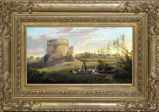 LEAR, Edward (British, 1812-1888). The Tor di Schiavi on the Via Labieana, Rome