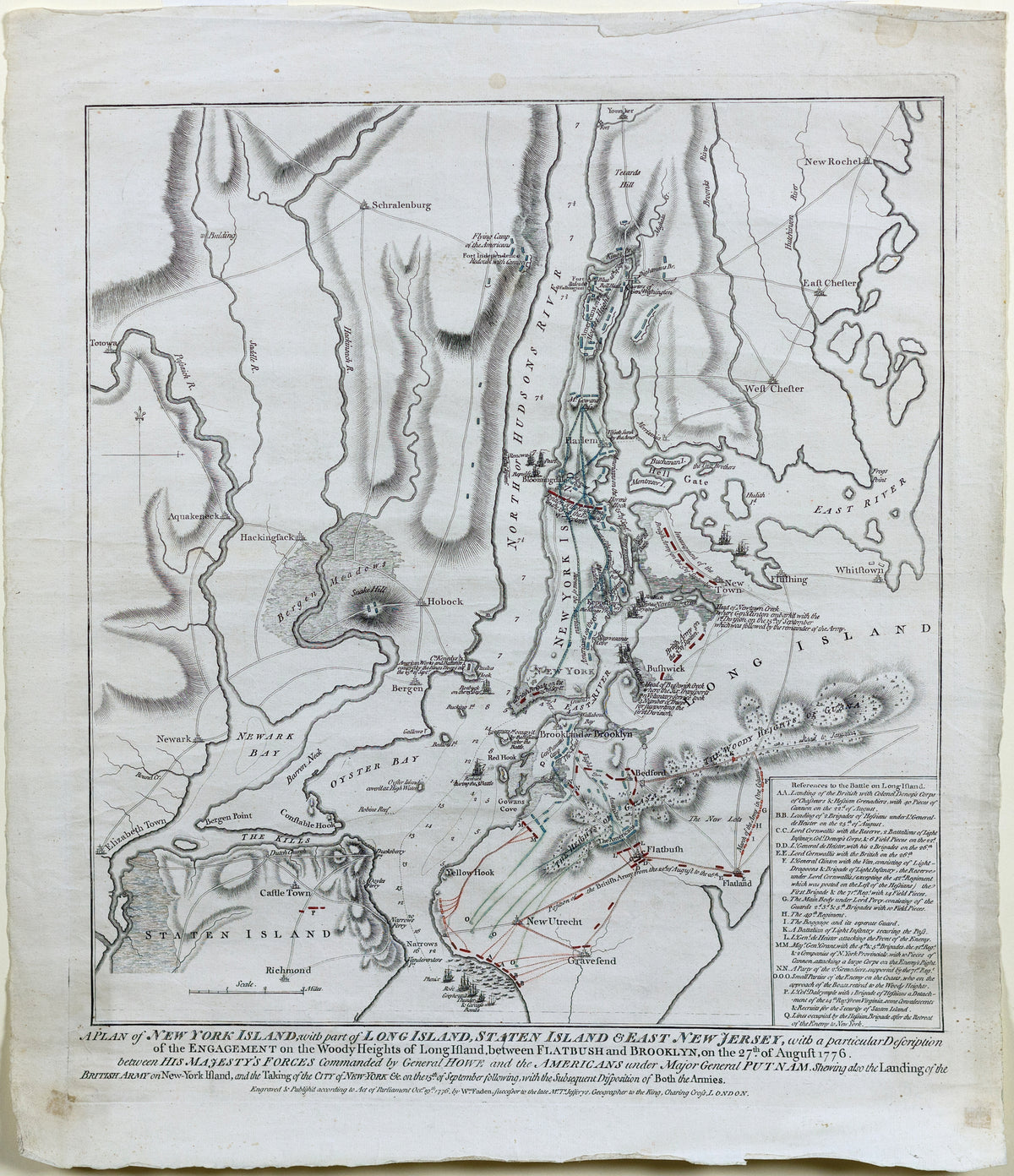 FADEN, William (1749 - 1836), A plan of New York Island with part of Long Island, Staten Island, and East New Jersey