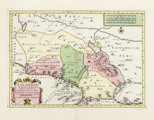 Covens and Mortier. Lycaonia In Miores Regione Tractus distineta. Amsterdam: c. 1730