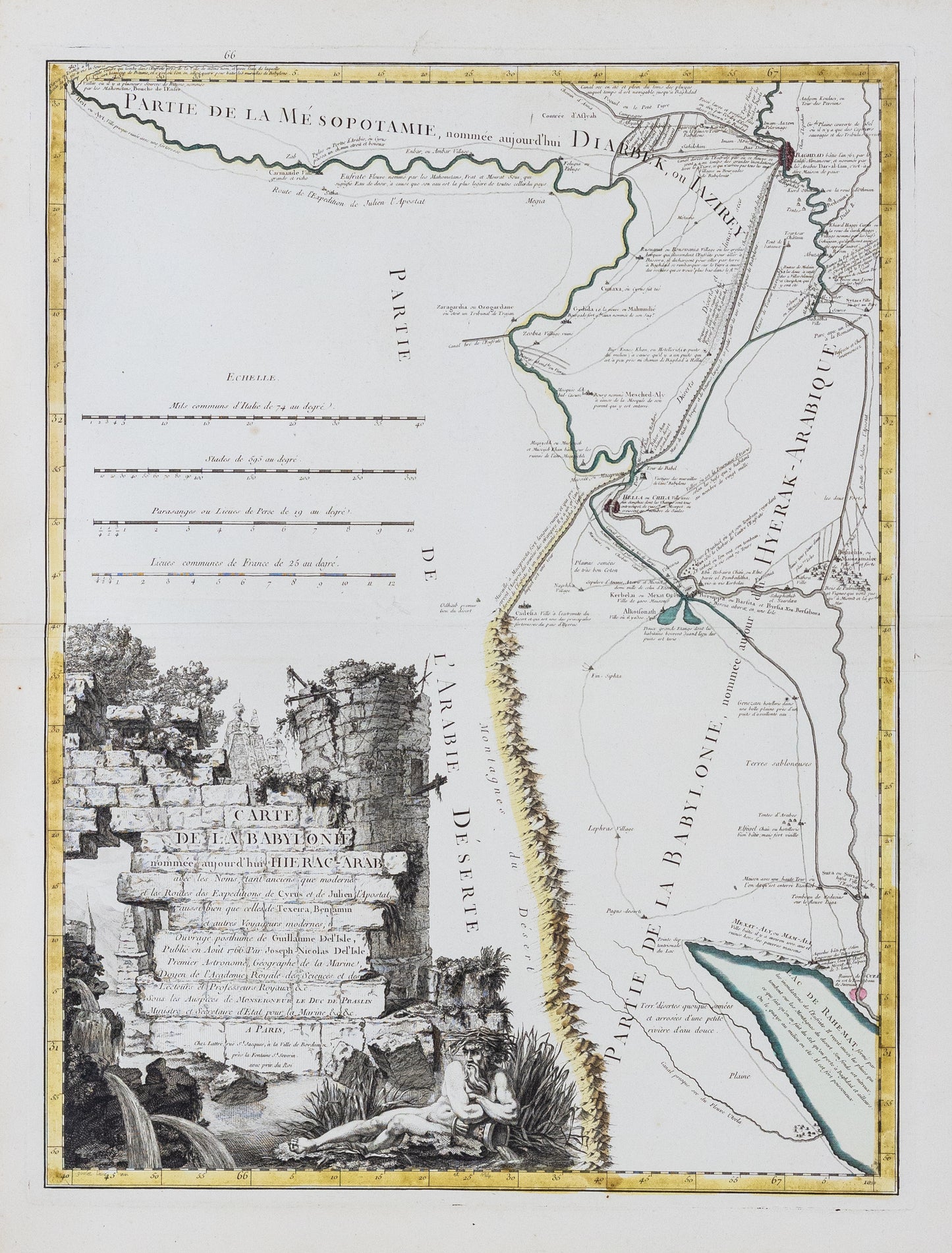 de L'Isle,  Joseph-Nicolas . Carte de la Babylonie nommée. Paris: c. 1766