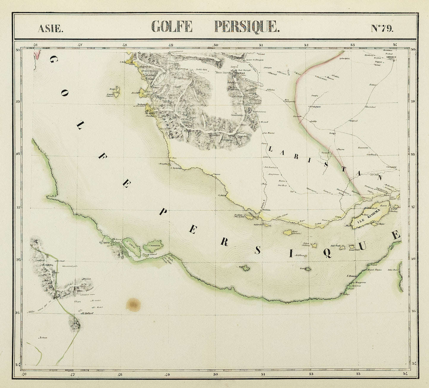 Vandermaelen, Philippe. Golfe Persique. Asie. No. 79. Brussels: c. 1827