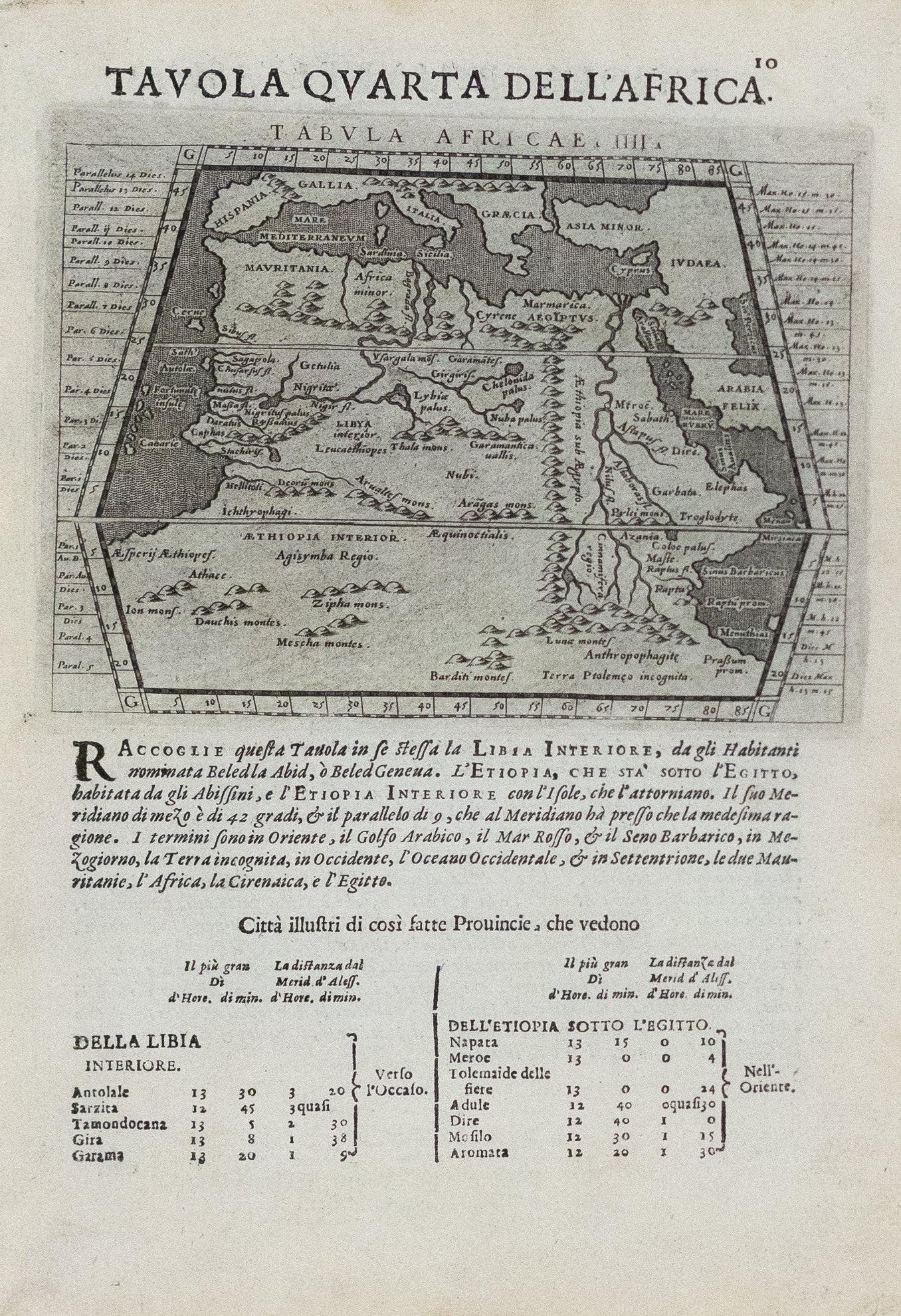 Magini, Giovanni Antonio. Tavola Quarta Dell'Africa. Venice: c. 1598