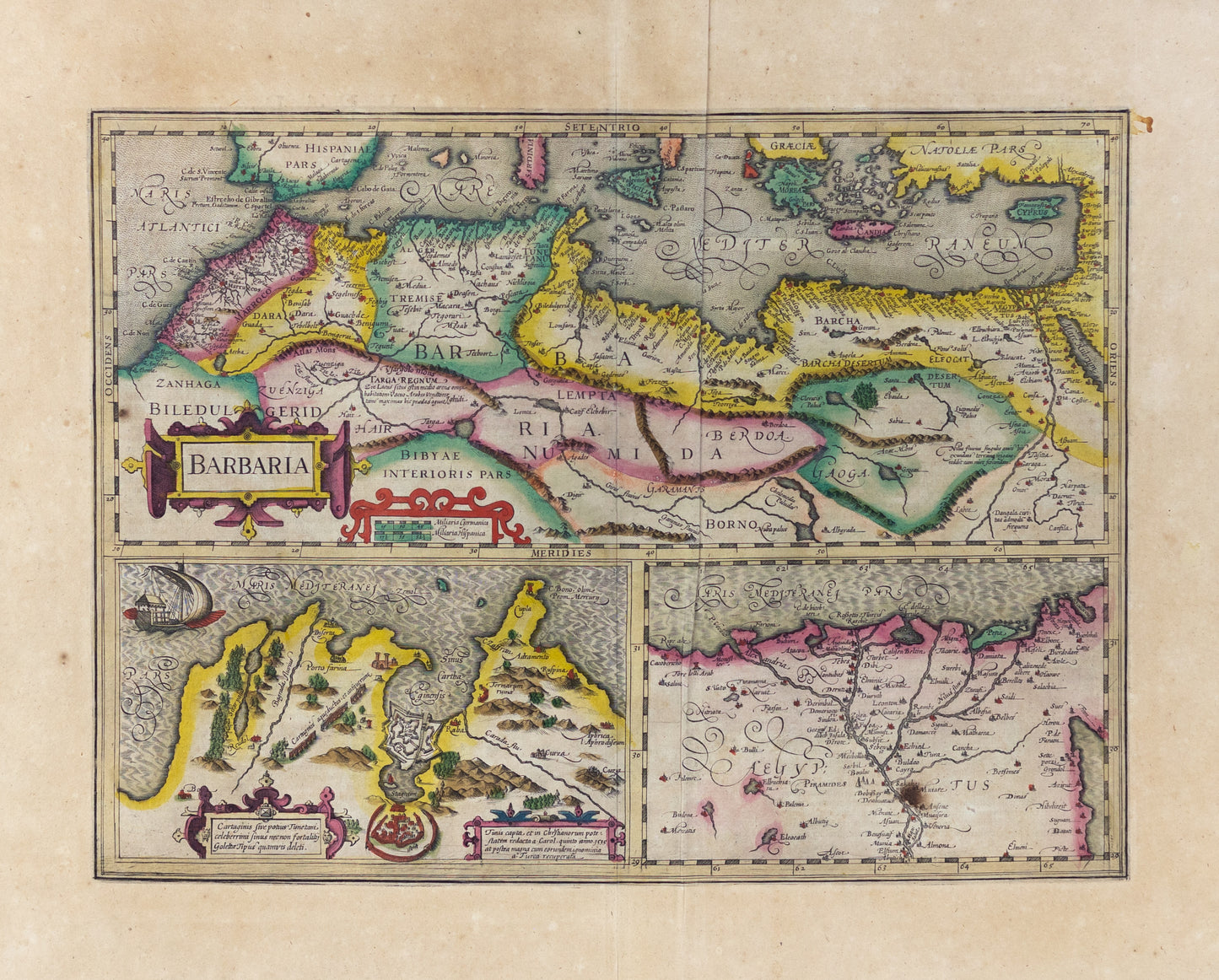 Mercator, Gerhard. Barbaria, Atlas sive Cosmographicae meditationes de fabrica mvndi et fabricati figvra.  1585