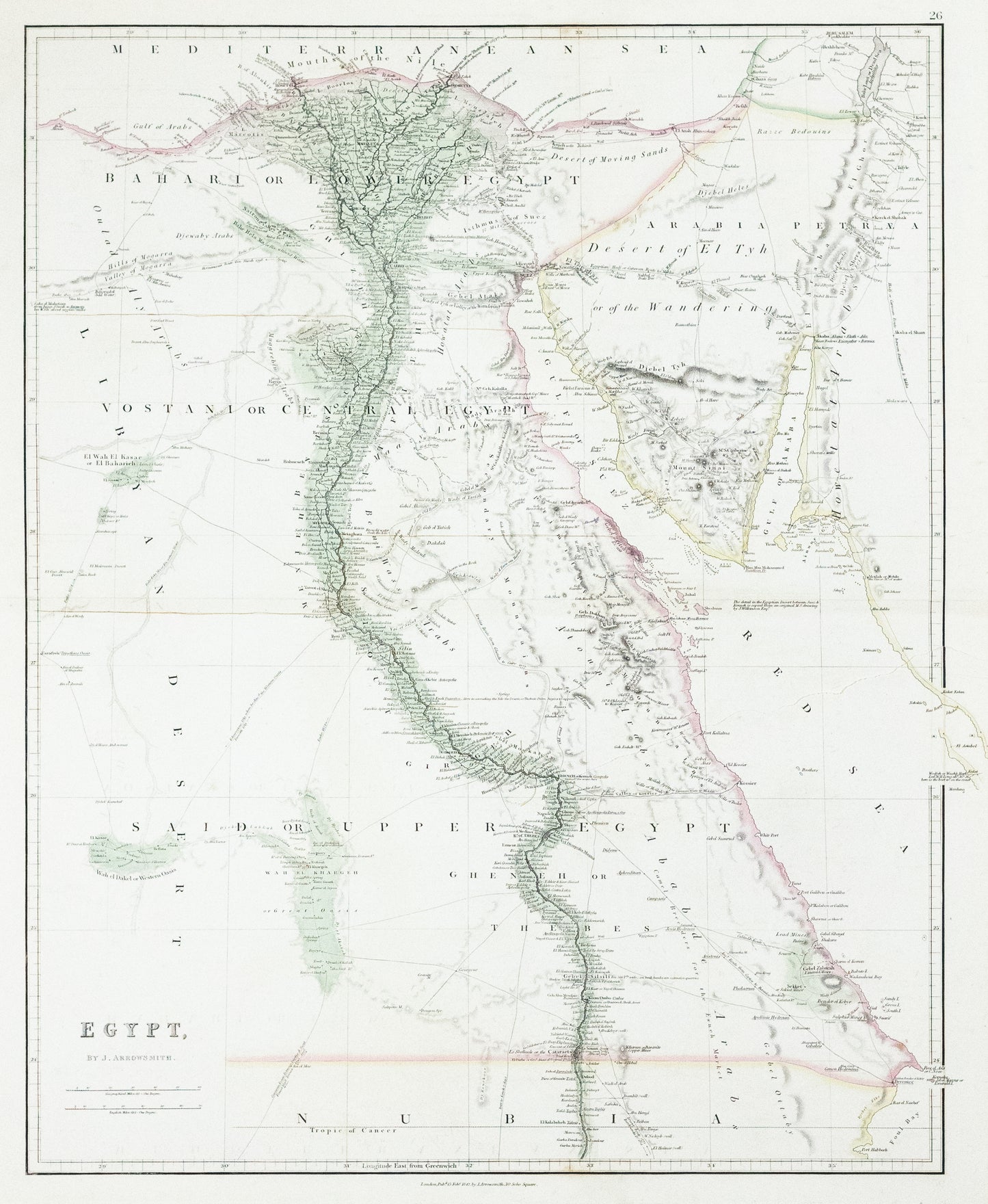 Arrowsmith, J. Egypt, The London Atlas of Universal Geography. London: 1842