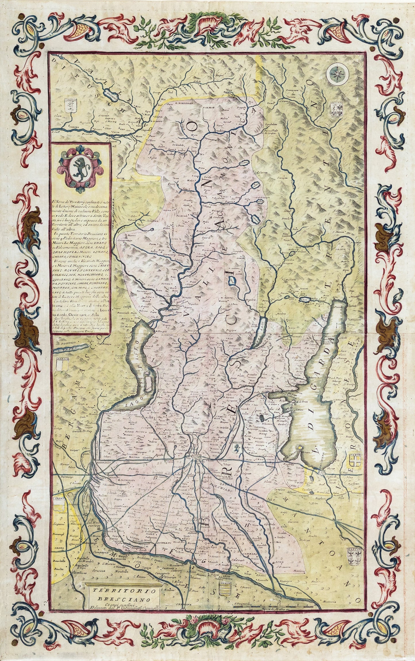 Coronelli, Vincenzo Maria (1650-1718). Territorio Bresciano. Venice: 1690