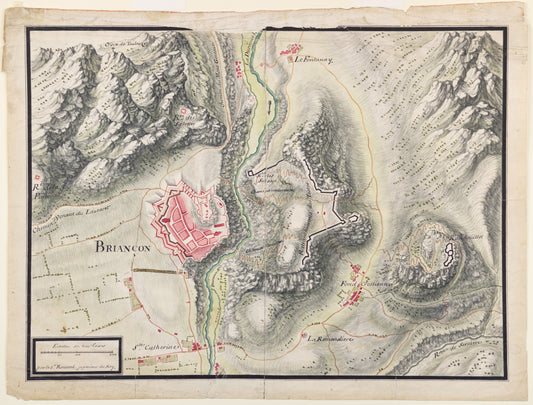 Roussel, Claude (ca. 1655 - 1735). A Map of the Fortification of Briançon. Paris, 1720.