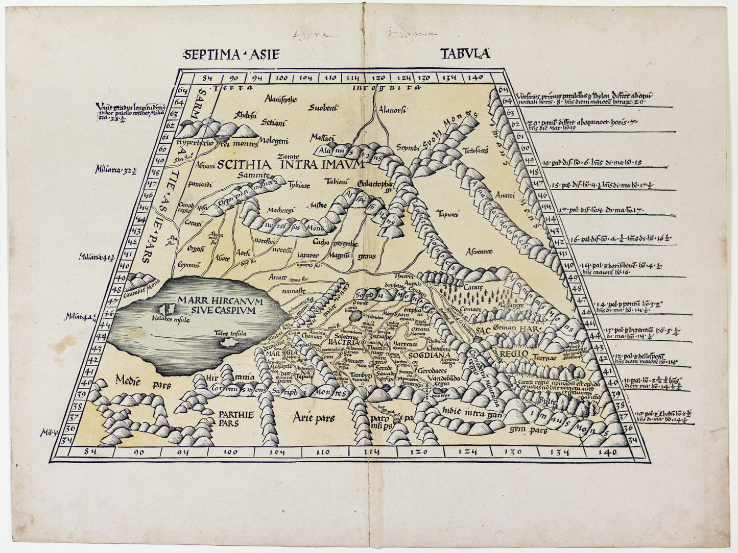 Ptolemy. Septima Asie Tabula. Ulm: 1593