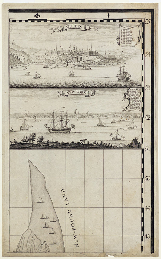Popple, Harry. Quebec, New York, New-Found Land. ca. 1733.