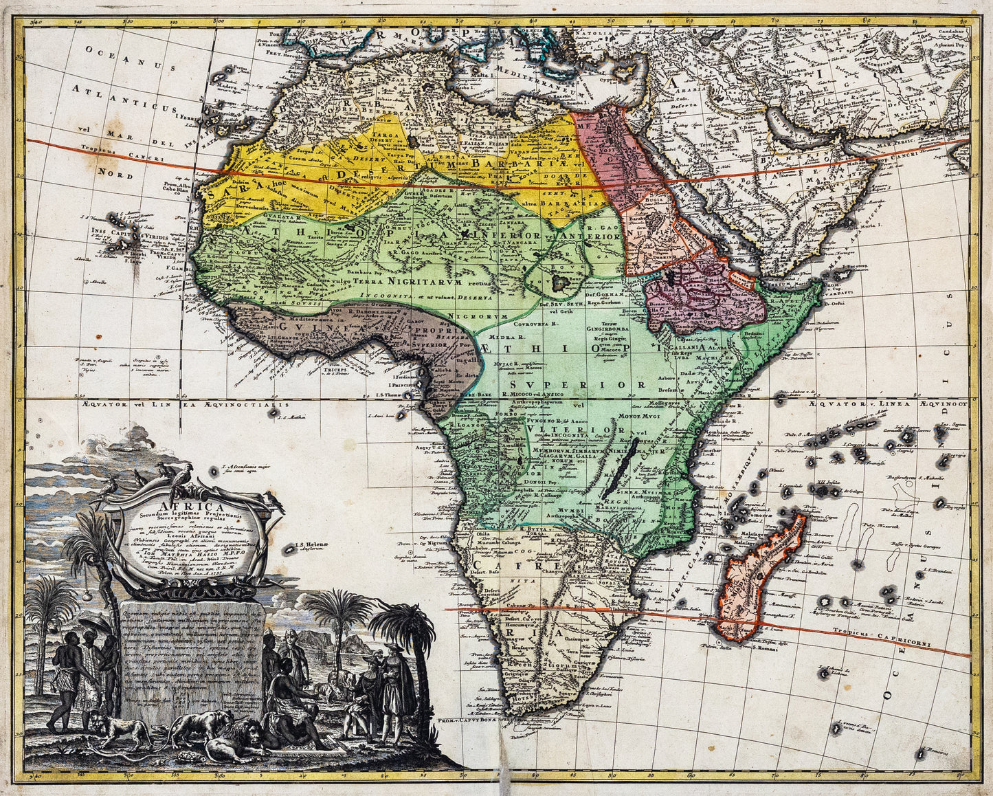 Heirs, Homann. Africa Secundum legitimas Projectionis Stereographicae regulas. Nuremberg: 1740