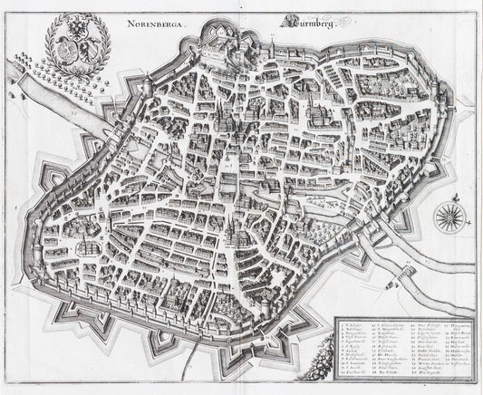 Merian, Matthaeus. Noremberga; Nurmberg. Frankfurt, 1649.