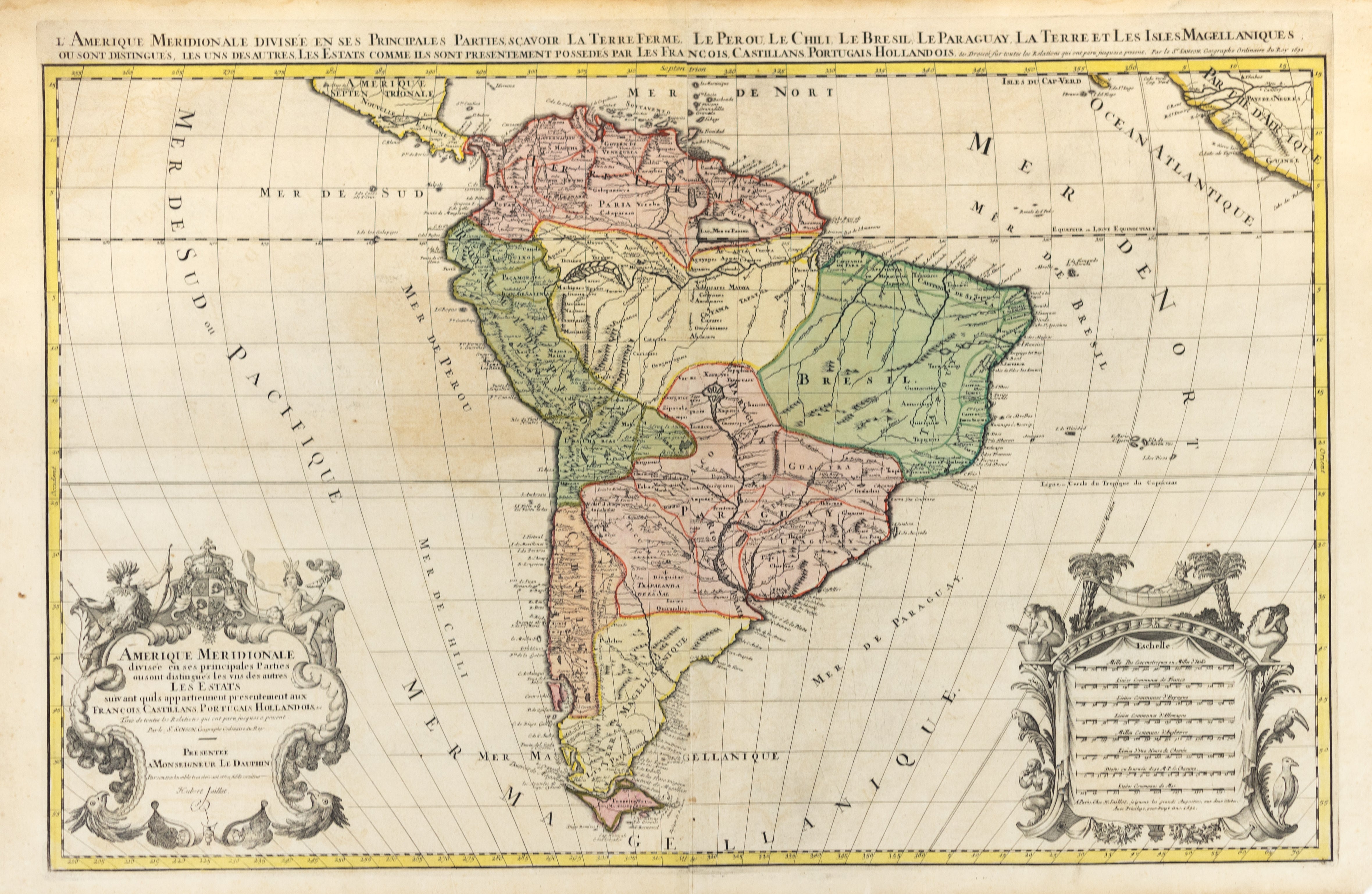 Alexis-Hubert Jaillot (1632–1712), and Nicolas Sanson. L’Amerique Meri ...