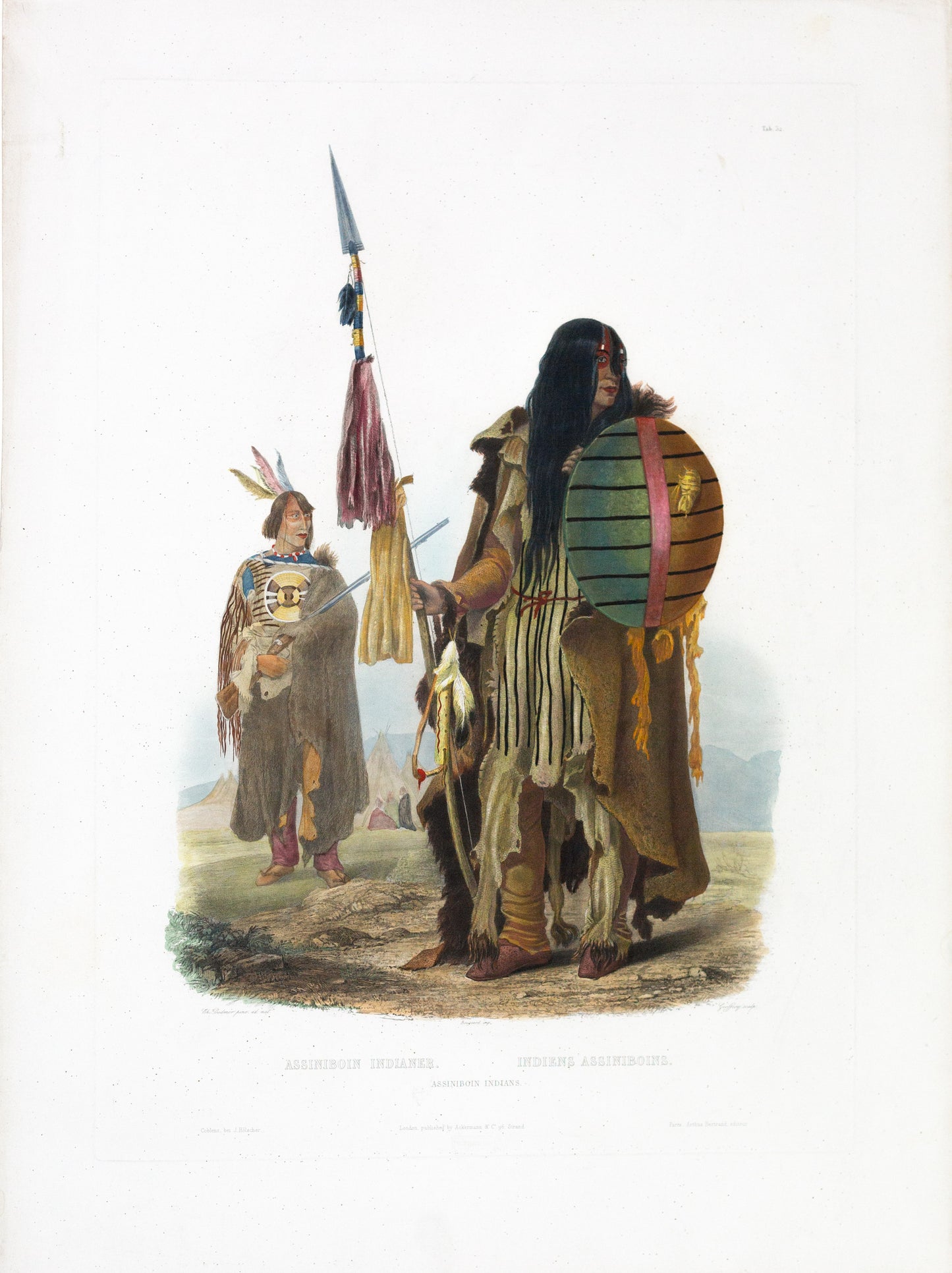 Karl Bodmer (1809-1893), Tab. 32, Assiniboin Indians