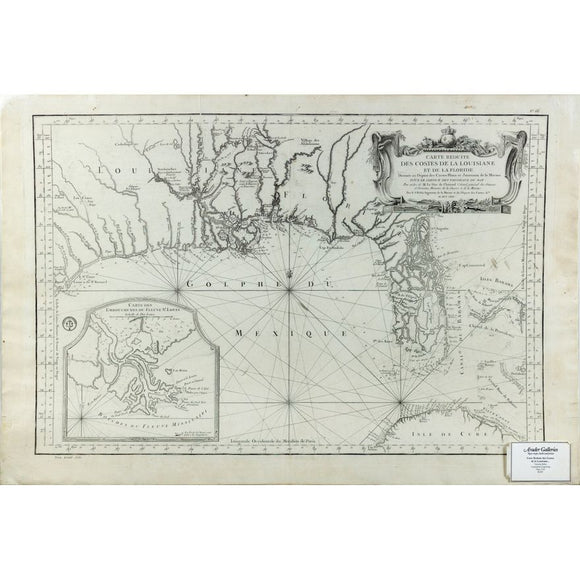 Bellin's Carte Reduite des costes de la Louisiane et de la Floride