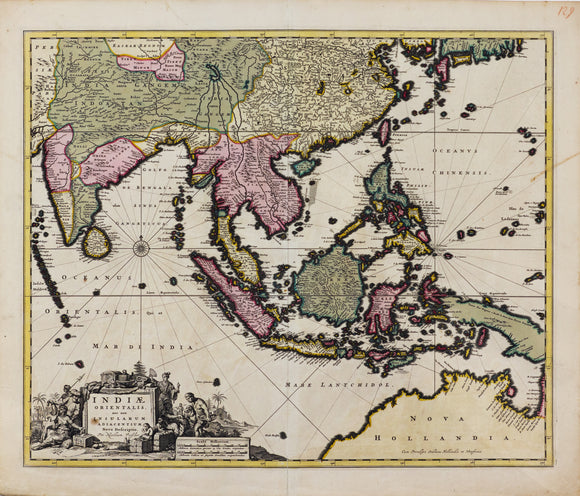 VISSCHER, Nicolas (1618-1679). Indiae Orientalis, nec non Insularum Adiacentium Nova Descriptio. Amsterdam, c. 1698.