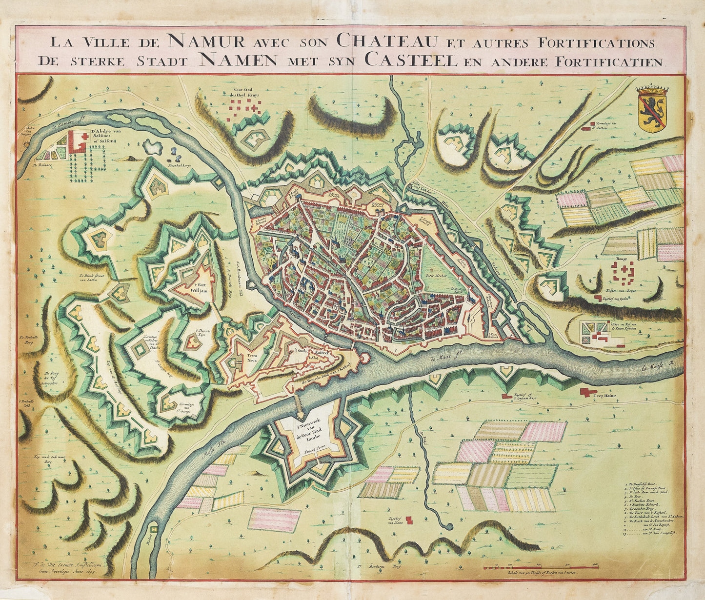 De Wit, Frederik. La Ville de Namur avec son Chateau... Amsterdam, 1695. [Belgium]