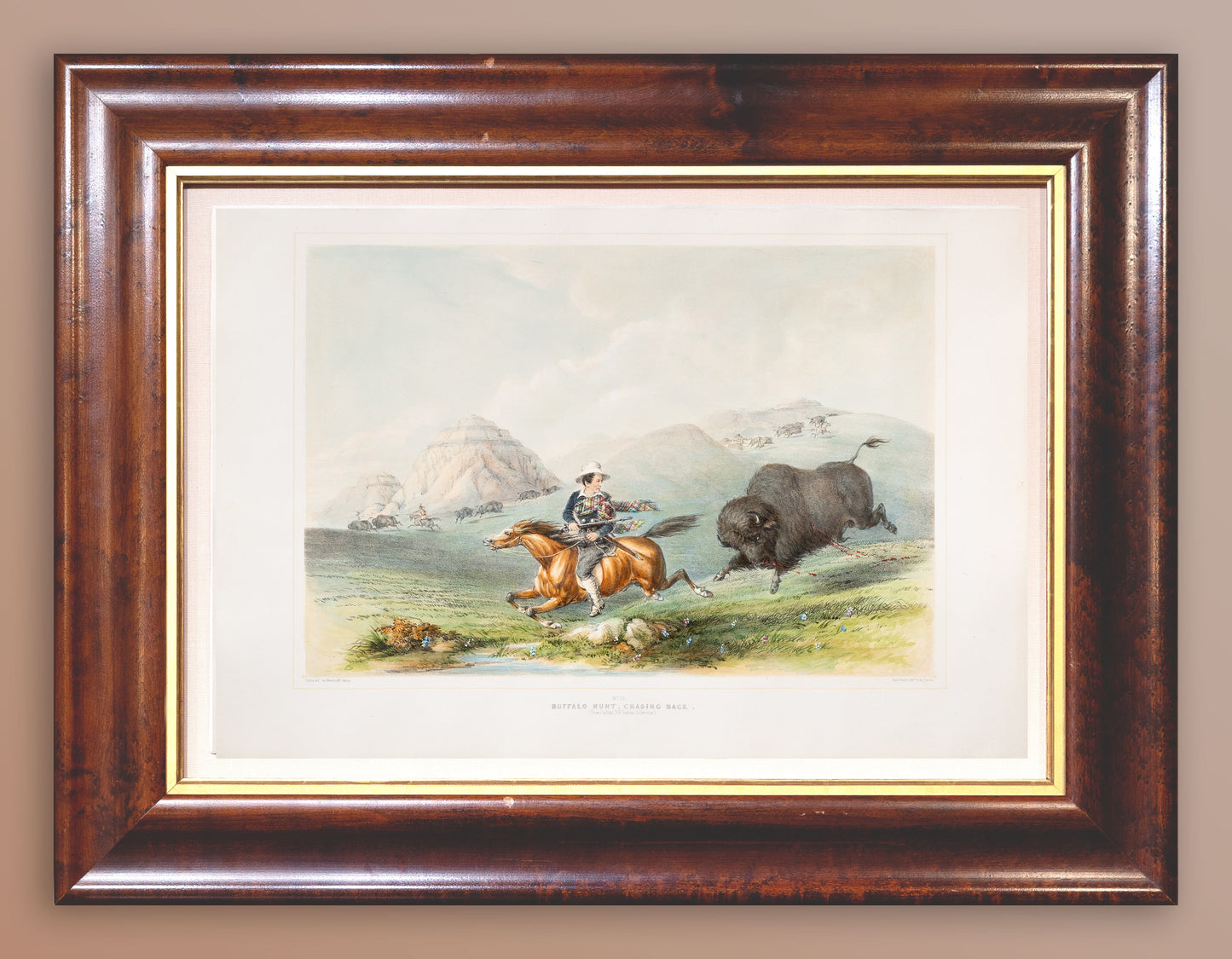 George Catlin (1794-1872), North American Indian 12 BUffalo Hunt Chasing Back