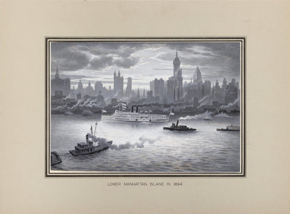 RUDOLF DANIEL LUDWIG CRONAU (1855 - 1939) Lower Manhattan Island in 1894