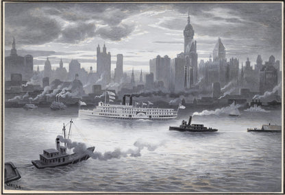 RUDOLF DANIEL LUDWIG CRONAU (1855 - 1939) Lower Manhattan Island in 1894