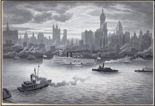 RUDOLF DANIEL LUDWIG CRONAU (1855 - 1939) Lower Manhattan Island in 1894