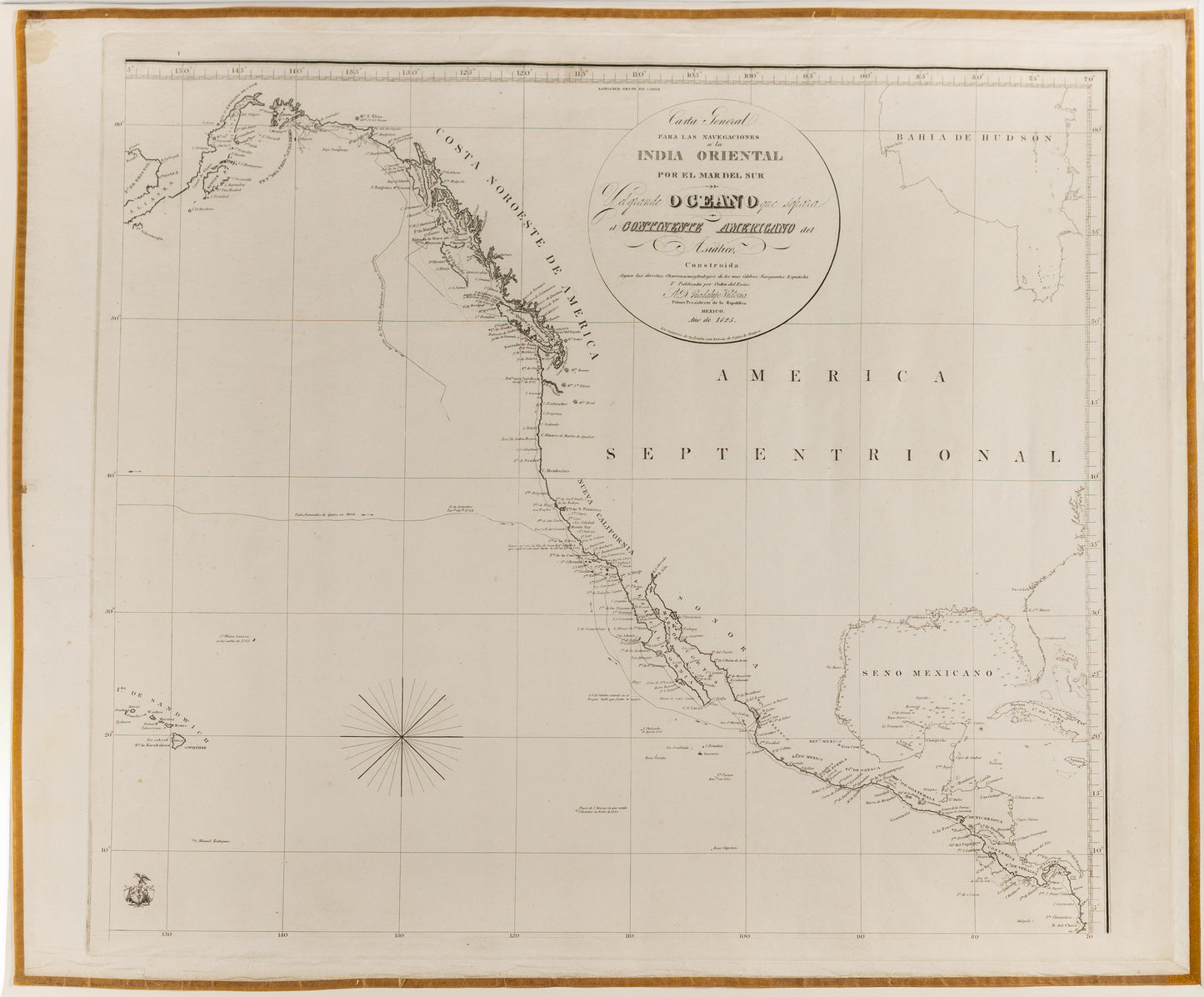 ESPINOSA Y TELLO, José de (1763–1815). Carta General para las Navegaciones a la India Oriental por el Mar del Sur...