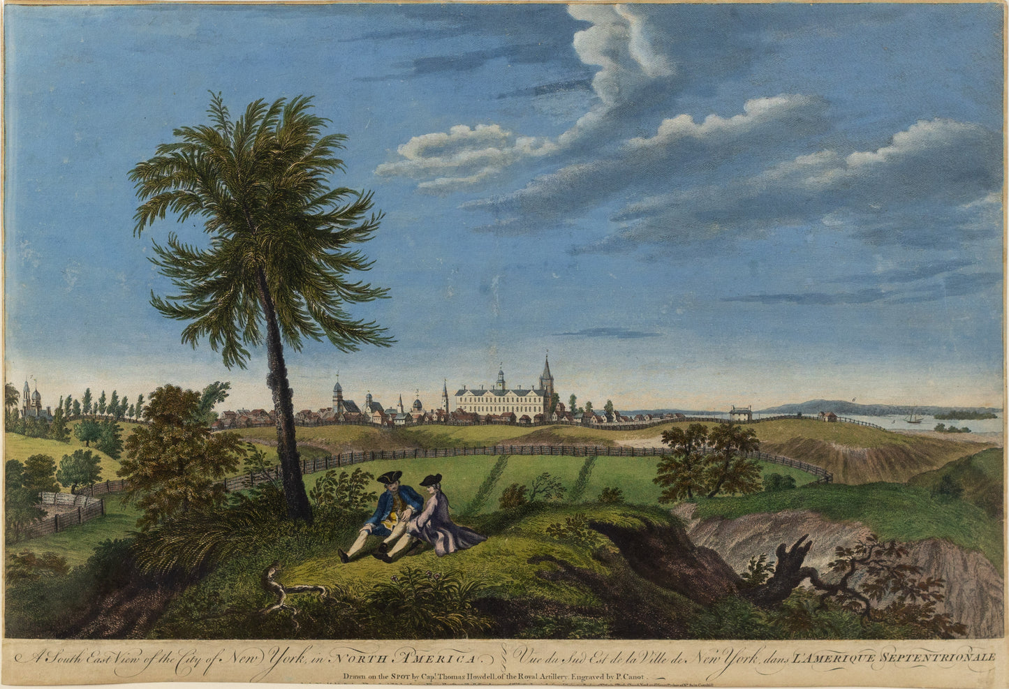 PIERRE CHARLES CANOT (1710-1777), after THOMAS HOWDELL A South East View of the City of New York in North America. 1768