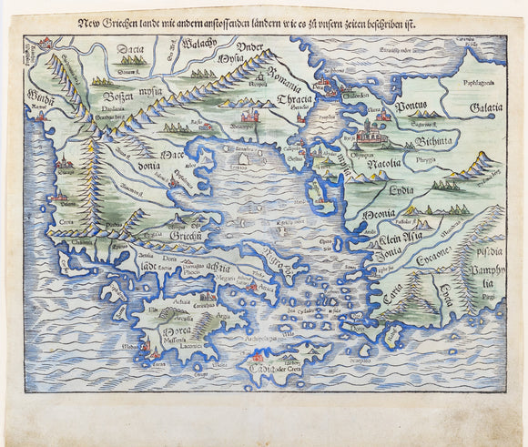 Münster, Sebastian. Nova Graecia. Basle, 1540. [Greece]