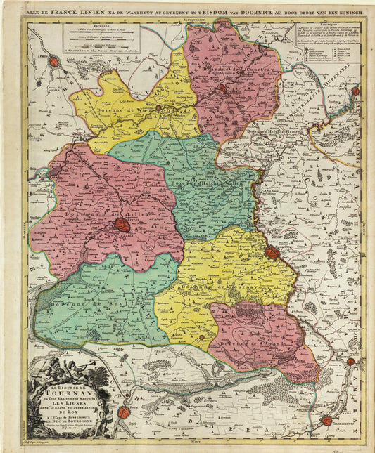 Jaillot, Alexis Hubert. Le Diocese de Tournay... Paris:c. 1700