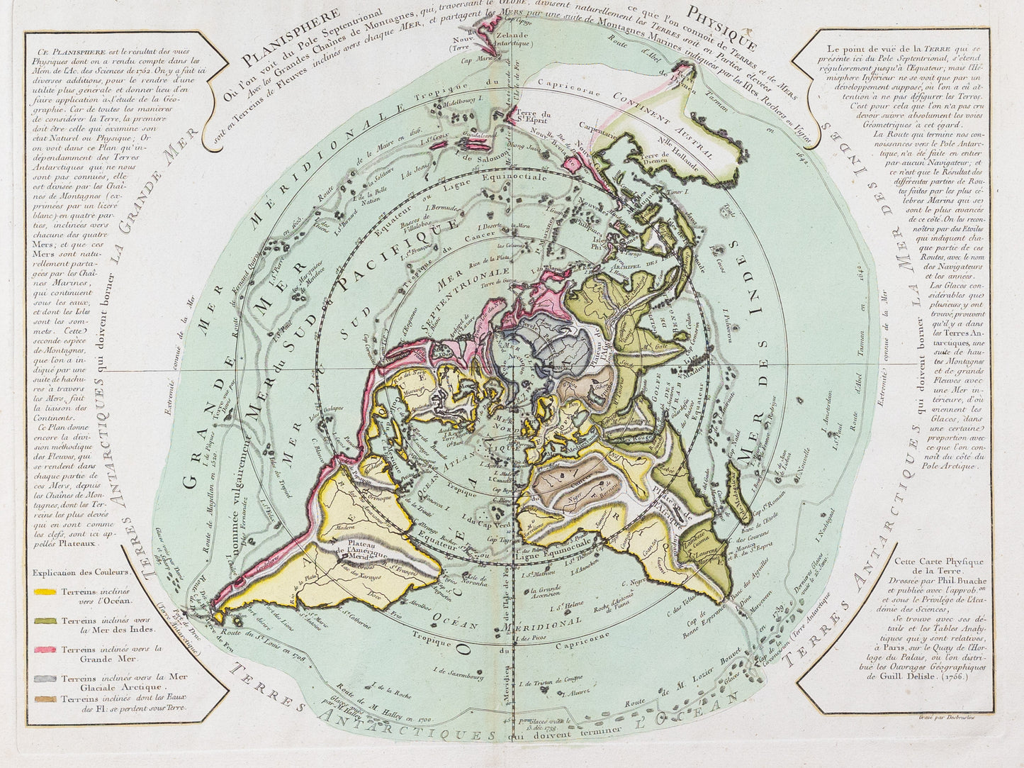 Bauche, Philippe. Planisphere Physique. Paris, c. 1781.