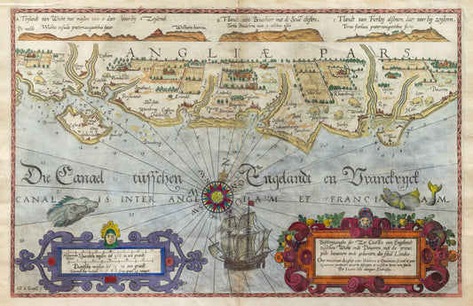 Waghenaer, Lucas. Janszoon (c. 1534 - 1606). Isle of Wight - Dover. Amsterdam, c.1586