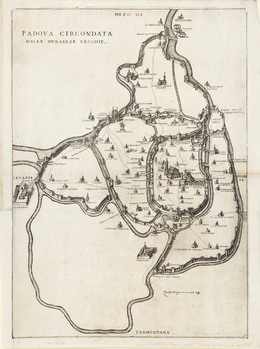 Vincenzo Dotto. Padova circondata dalle muraglie vecchie (Padua, 1623)