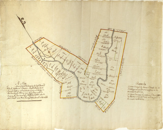 A Map: Acres of Land belonging to Capt. Edward Clark, Catherine Schuyler, Arant Stevens, and Edward Collins. Albany, 1742. [Manuscript map of Albany]