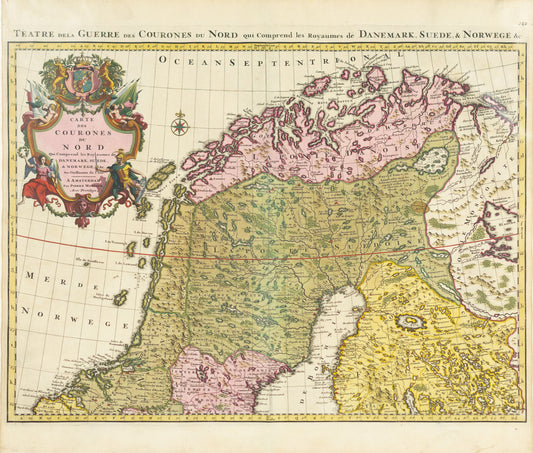De Wit, Frederick. Carte des Courones du Nord Qui Comprend les Royaumes de Danemark, Suede, & Norwege.  Amsterdam, c. 1710.