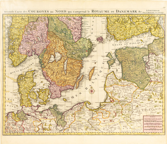 De Wit, Frederick. Seconde Carte des Courones du Nord qui comprend Royaume de Danemark &c.  Amsterdam, c. 1710.