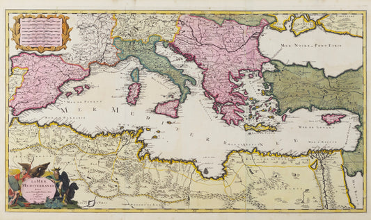 Gerard Valck. La Mer Mediterranee, 1695.