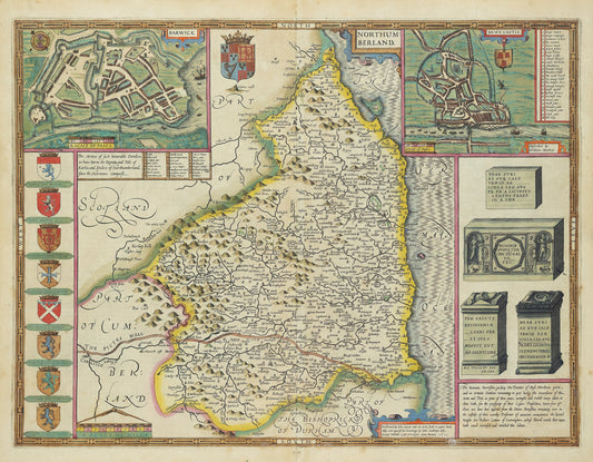 John Speed. Northumberland, 1610. [England]