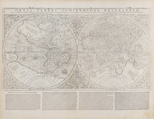 Mercator, Rumold (1545-1599). Orbis Terrae Compendiosa Descriptio [World Map]. 1587.