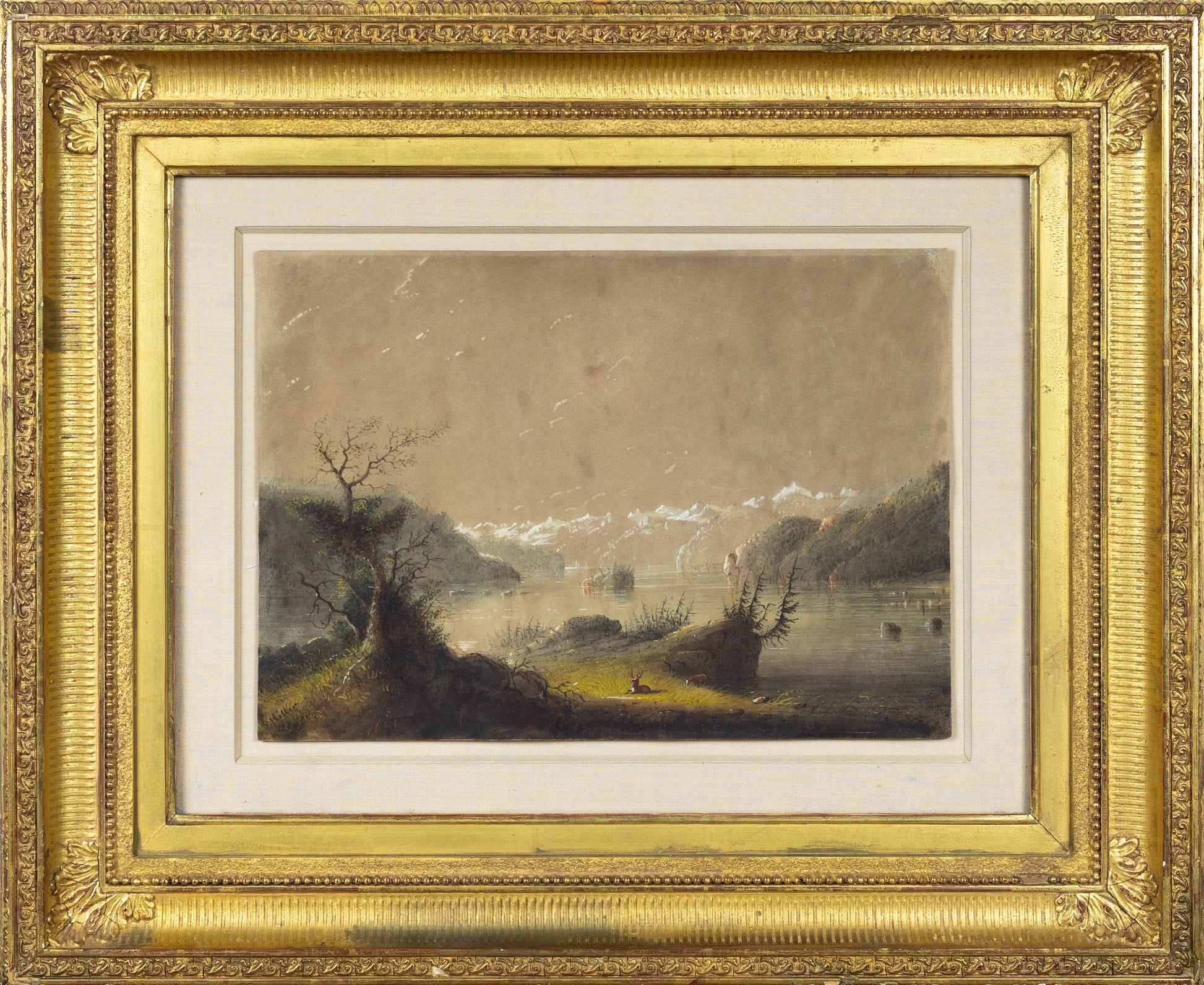 MILLER, Alfred Jacob (1857-1926) Lake in the Wind River Mountains - Arader Galleries