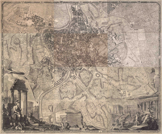 Nolli, Giovanni Battista (1701-1756). Nuova Pianta di Roma data in Luce da Giambattista Nolli l'anno 1748. Rome: 1748.