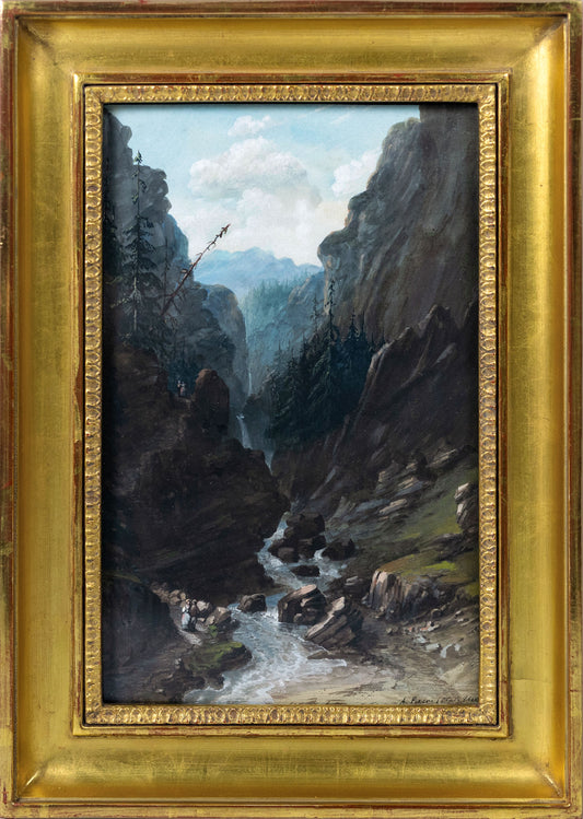 PERSAC, Marie Adrien (French-American, 1823-1873). Clifty Creek Canyon, Indiana.