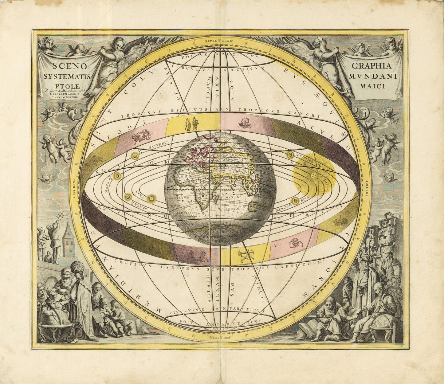 Cellarius, Andreas. Pl. 02-- Scenographia Systematis Mundani Ptolemaici [Ptolemaic Model of the Universe]