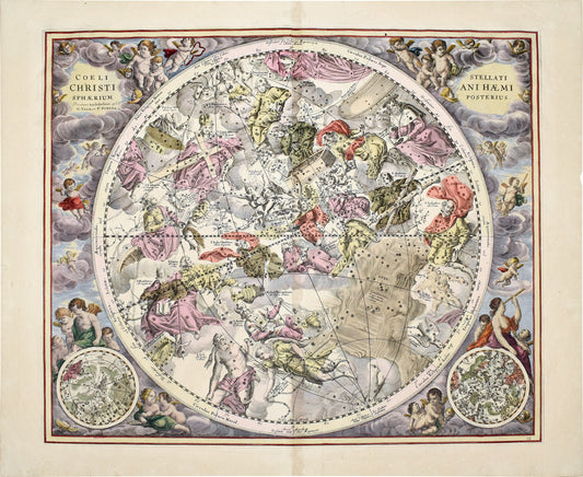 Cellarius, Andreas. Plate 23 - Coeli Stellati Christiani Haemisphaerium Posterius