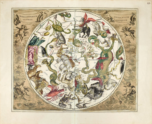 Cellarius, Andreas. Plate 27 - Haemisphaerium Stellatum Australe Antiquum