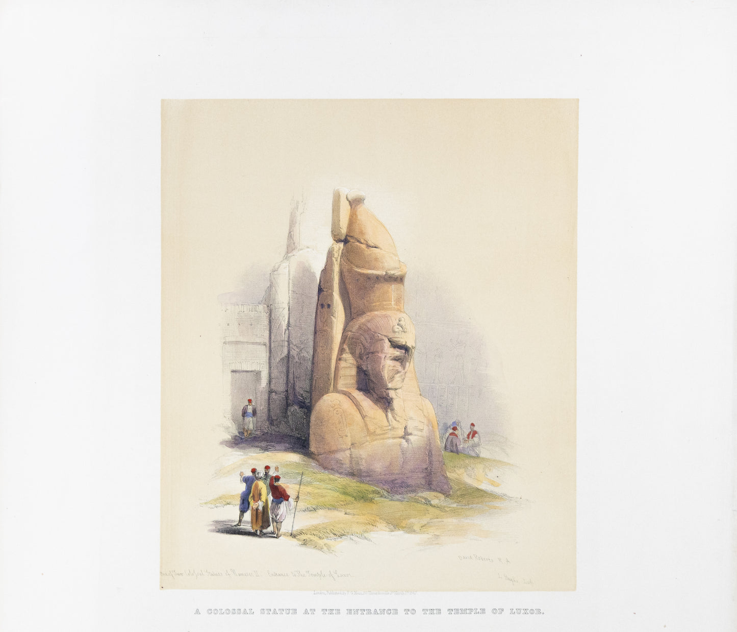 Roberts, David. (1796-1864) A Colossal Statue at the Entrance to the Temple of Luxor. [Egypt]