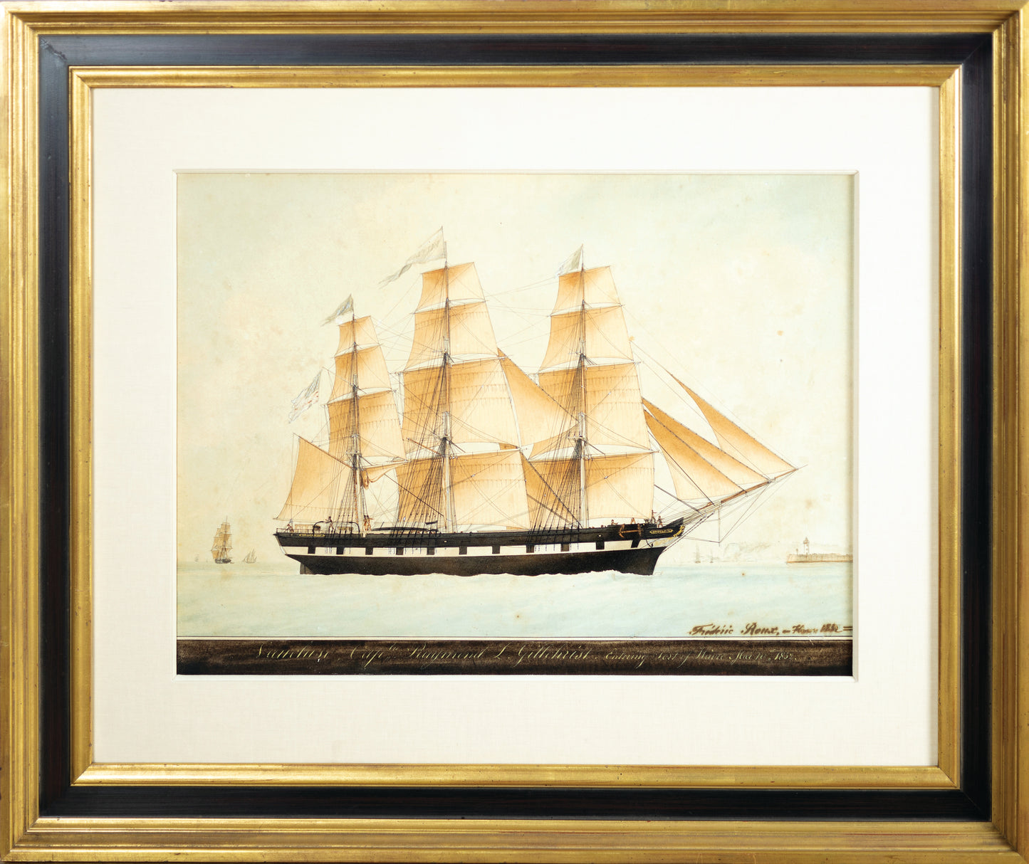 Roux, Frederic. Vancluse Captain Raymond L. Gillchirst/ Entering Port of Havre, May 10th 1832