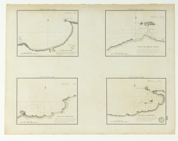 Depot General de la Marine. Anse de Unare, Anses de Porto Santo, Anse de Carupano, Anse de la Esmeralda. 1831.