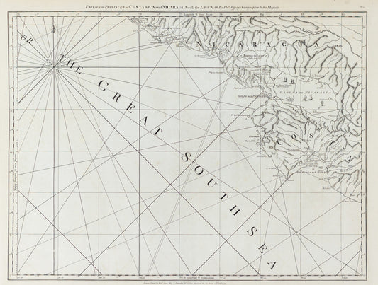 Sayer, Robert. Part of the Provinces of Costa Rica and Nicaragua with the Lagunas. London, 1775.