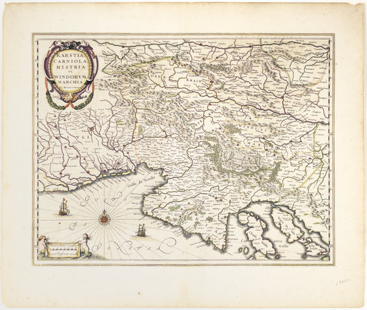 Jansson, Jan. Karstia, Carniola, Histria et Windorum Marchia. Amsterdam: ca. 1640