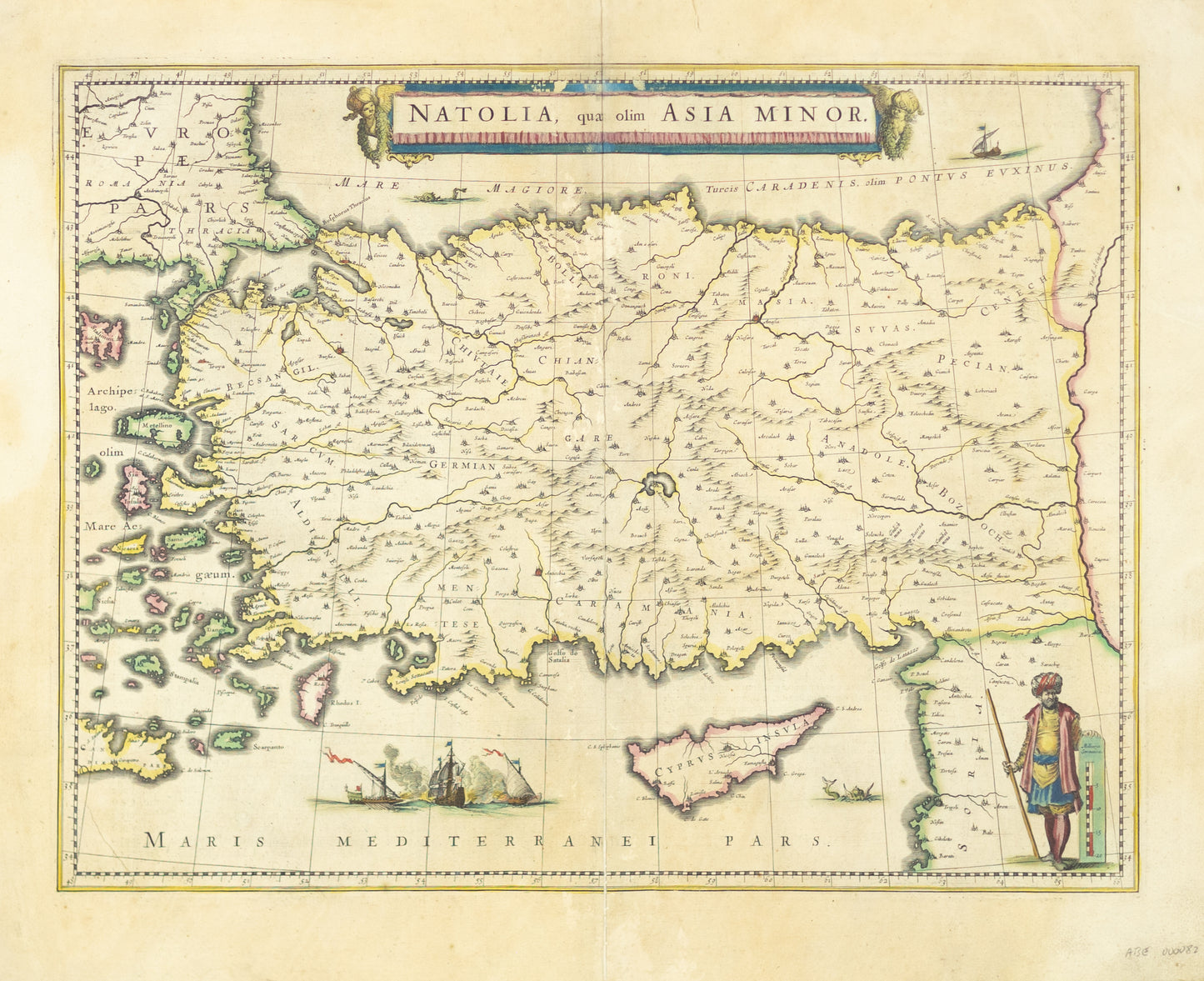 Blaeu, Willem. Natolia, qua olim Asia Minor. Amsterdam: 1647