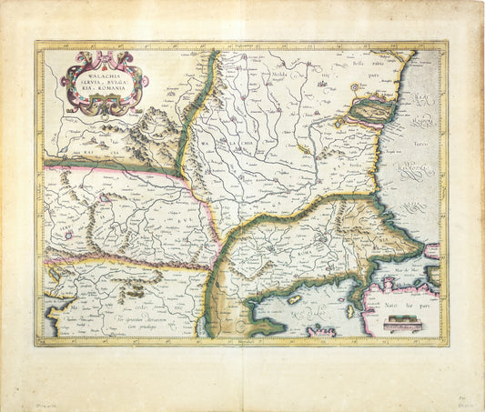 Blaeu, Willem. Walachia Servia, Bulgaria, Romania. Amsterdam: ca. 1635