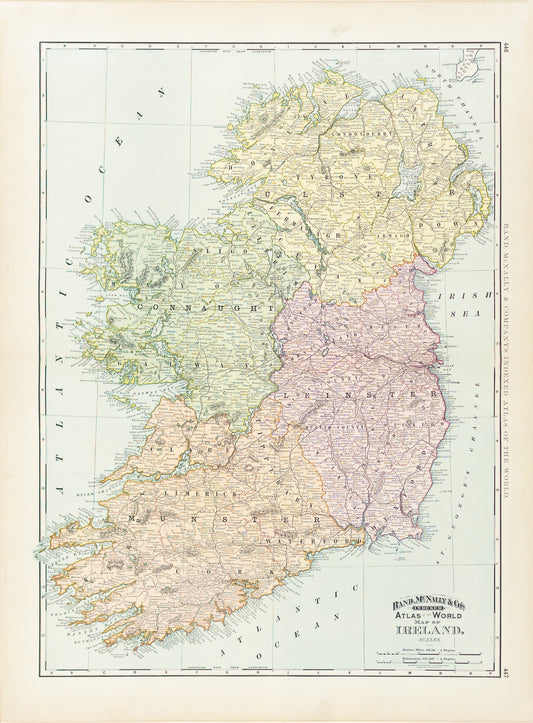 Rand Mcnally & co. Map of Ireland. Chicago: 1887
